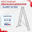 Лестница двухсекционная Alumet Ал 5212 - stroymarket66.ru - Москва
