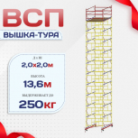 Вышка-тура  ВСП 2.0х2.0, Н-13.6м - stroymarket66.ru - Москва