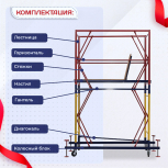 Вышка-тура  ВСП 0.7х1.6, Н-2.8м - stroymarket66.ru - Москва