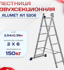 Лестница двухсекционная Alumet Ал 5206 - stroymarket66.ru - Москва
